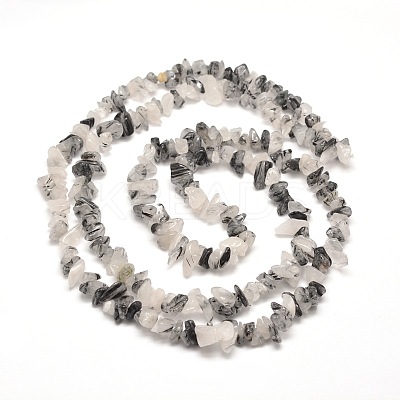 Natural Rutilated Quartz Chip Bead Strands G-M205-17-1