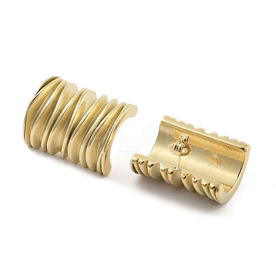Ion Plating(IP) Twist Column 304 Stainless Steel Stud Earrings EJEW-P258-24G-1