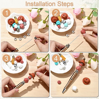 Cowboy Theme DIY Beadable Pen & Keychain Jewelry Making Kits DIY-YW0009-05-1