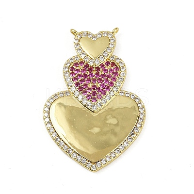Brass Micro Pave Cubic Zirconia Pendants KK-M322-39G-1
