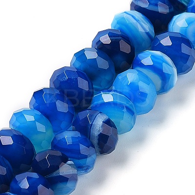 Natural Banded Agate/Striped Agate Beads Strands G-E605-A02-03B-1
