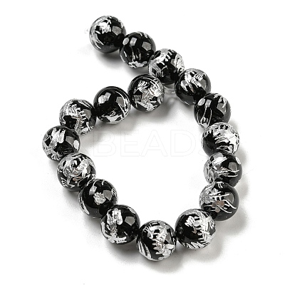 Natural Black Onyx Beads Strands G-C077-12mm-3B-1