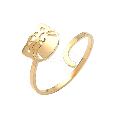 304 Stainless Steel Cuff Rings for Women RJEW-F195-02G-1