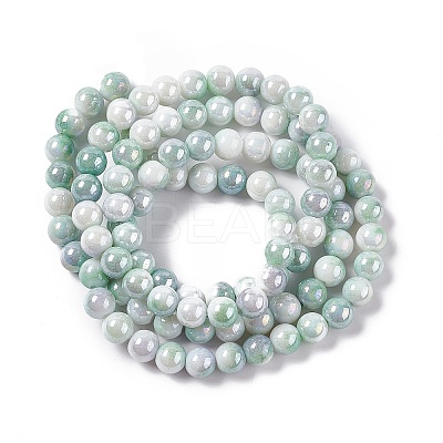 Electroplated Glass Beads Strands X-GLAA-C023-01B-1
