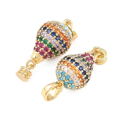 Brass Micro Pave Cubic Zirconia Pendants KK-H249-01G-1
