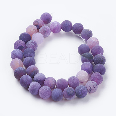 Natural Weathered Agate Beads Strands X-G-G589-8mm-06-1