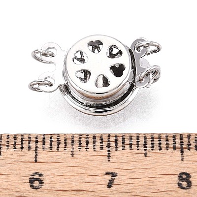 Rack Plating Flower Brass Box Clasps KK-QA183-99P-1