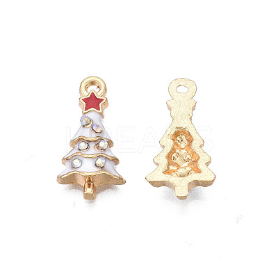 Rack Plating Alloy Enamel Pendants X-ENAM-N055-136B-1