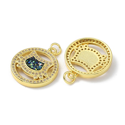 Brass Micro Pave Cubic Zirconia Pendants KK-A197-23G-1