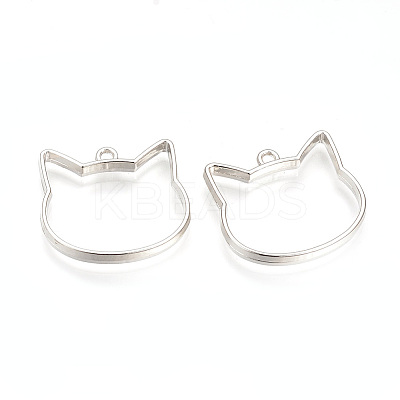 Rack Plating Alloy Kitten Open Back Bezel Pendants LS-X-PALLOY-R099-29P-FF-1