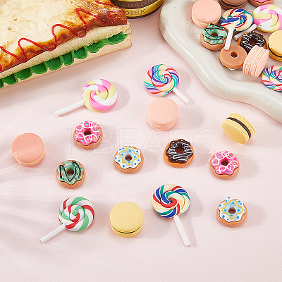 60Pcs 12 Style Opaque Resin Imitation Food Cabochons DIY-SP0003-75-1