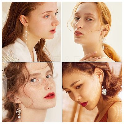 DIY Leaf & Pearl Dangle Earring Making Kits DIY-SC0016-50-1