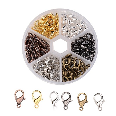 1 Box 120PCS 6 Colors Zinc Alloy Lobster Claw Clasps PALLOY-X0011-NF-B-1