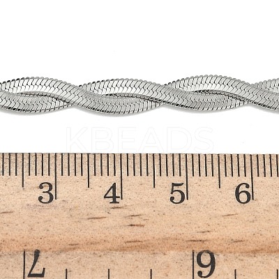 6MM 304 Stainless Steel 2-Strand Flat Snake Chain Bracelet Making LS-STAS-P423-01P-1