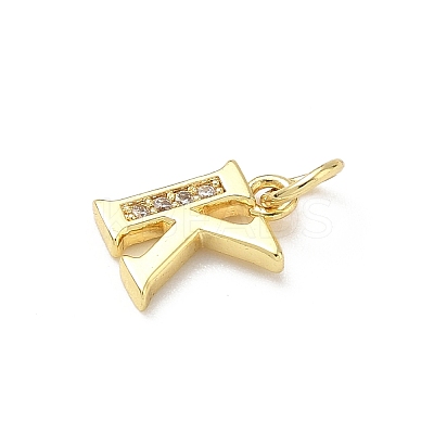 Brass Micro Pave Cubic Zirconia Charms KK-I382-03G-K-1