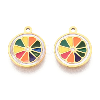 304 Stainless Steel Enamel Charms LS-STAS-N112-05A-G-1