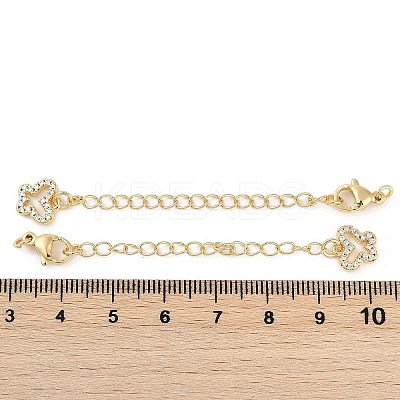 Brass Micro Pave Cubic Zirconia Ends with Chains KK-U043-01G-1