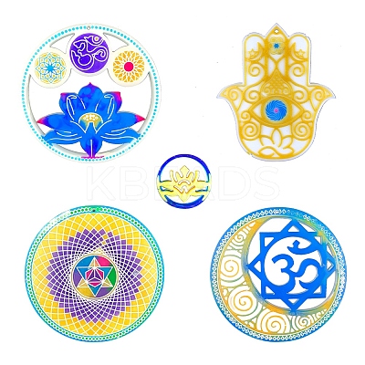 DIY Hamsa Hand/Lotus/Yoga Sign Pendant Decoration Food Grade Silicone Molds SIMO-PW0016-04-1