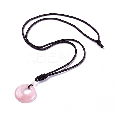 Natural & Synthetic Gemstone Pendant Necklaces NJEW-E149-1