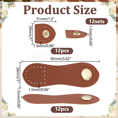 12 Bags Imitation Leather Snap Buckles FIND-AR0006-79-1