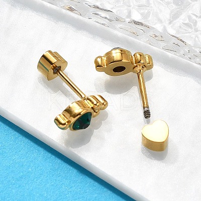 Ion Plating(IP) 304 Stainless Steel Stud Earrings EJEW-A118-17G-01-1