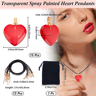 Valentine's Day DIY Pendant Necklaces Making Kits DIY-BBC0002-15A-1