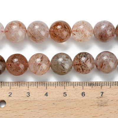 Natural Copper Rutilated Quartz Beads Strands G-L642-B07-10mm-1