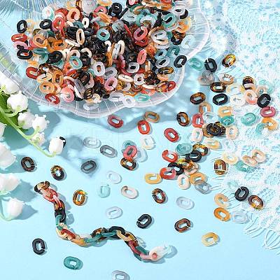 560Pcs 7 Colors Opaque Acrylic Linking Rings SACR-CJ0001-18-1