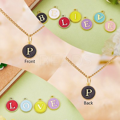 120Pcs 12 Colors Golden Plated Alloy Charms ENAM-SZ0001-64P-1