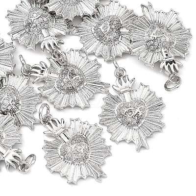 SHEGRACE Brass Micro Pave Clear Cubic Zirconia Pendants XGRQ2C491-405P-1