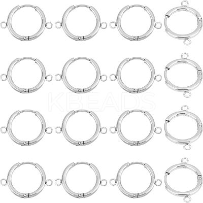 16Pcs Stainless Steel Hoop Earring Findings STAS-UN0037-46P-1