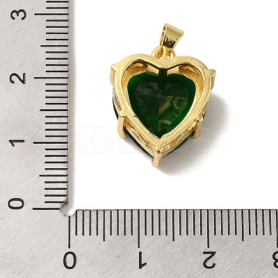 Golden Brass Micro Pave Cubic Zirconia Pendants KK-C072-37G-01-1