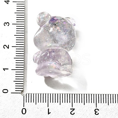 Transparent Resin Little Bear Ornament RESI-S015-01C-1
