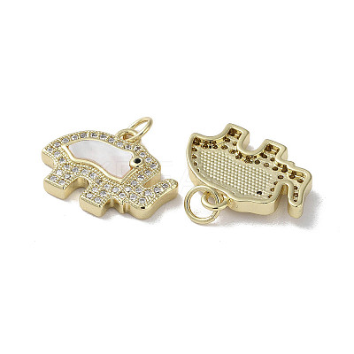 Brass Micro Pave Cubic Zirconia Charms KK-G485-24B-G-1