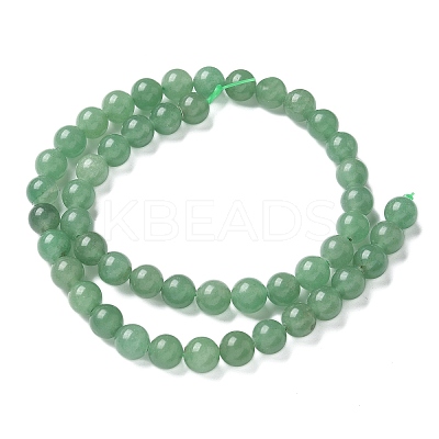 Natural Green Aventurine Round Beads Strands G-S150-8mm-1-1
