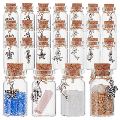 21Pcs 7 Style Glass Jar Glass Bottles AJEW-PH01586-1