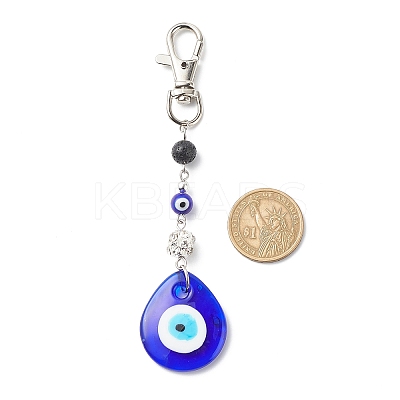 Handmade Lampwork Evil Eye Pendant Decoration HJEW-JM00791-01-1