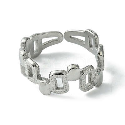 Non-Tarnish 304 Stainless Steel Open Cuff Ring RJEW-L110-036P-1