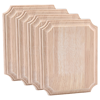 4Pcs Natural Wood Carved Onlay Applique Craft WOOD-FG0001-64B-1