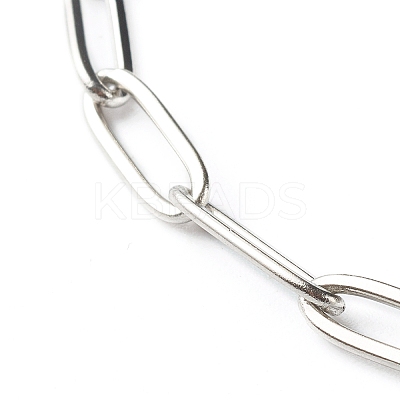 Tarnish Resistant 304 Stainless Steel Paperclip Chains Bracelet BJEW-JB06524-02-1