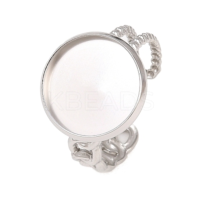 304 Stainless Steel Open Cuff Ring Components STAS-F366-09D-P-1
