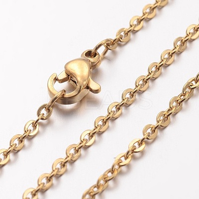 Ion Plating(IP) 304 Stainless Steel Cable Chain Necklaces NJEW-H445-16G-1