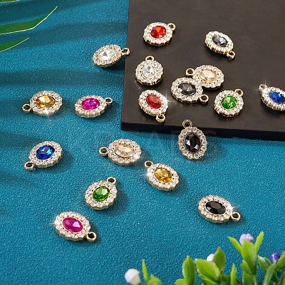 18Pcs 9 Colors UV Plating Alloy Pendants ALRI-TA0001-20-1