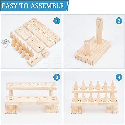 Assembled Wood Ring Displays RDIS-WH0011-05-1