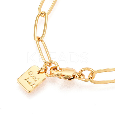 Brass Paperclip Chain Bracelets for Women BJEW-N032-07A-G-1