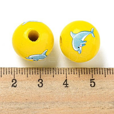 Natural Wood European Beads WOOD-S059-01O-1