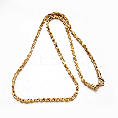 304 Stainless Steel Rope Chain Necklaces NJEW-M151-26G-1