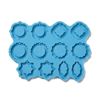 Rhombus & Star & Oval Shape DIY Pendant Silicone Molds DIY-M048-05-1