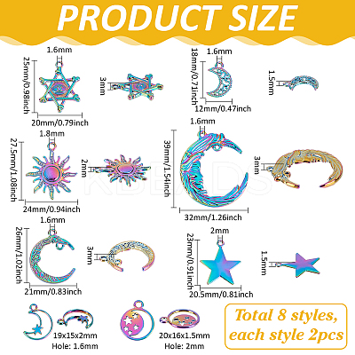 16Pcs 8 Style Alloy Pendants FIND-PH0007-27-1