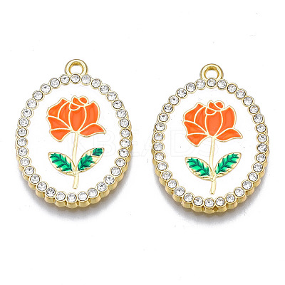 Rack Plating Alloy Enamel Pendants PALLOY-S132-337D-1